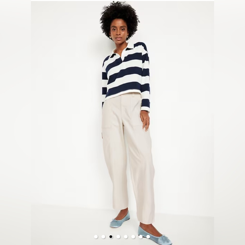 Old Navy High-Waisted Canvas Barrel Ankle Pants, 4, EUC